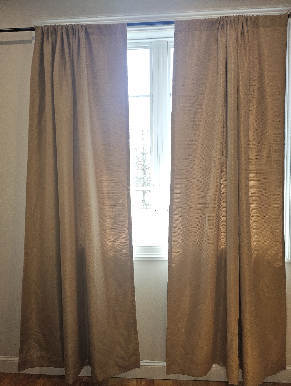 Gold/Neutral Tan Window Curtain Panels -